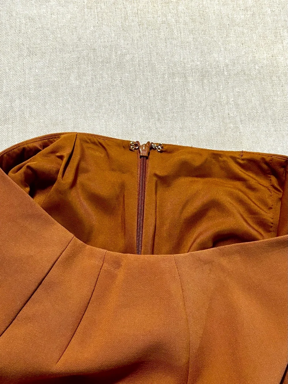 White House Black Market Rust Mini Skirt with Lace-Up Detail